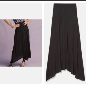 CAbi Black Asymmetrical Maxi Skirt NWT